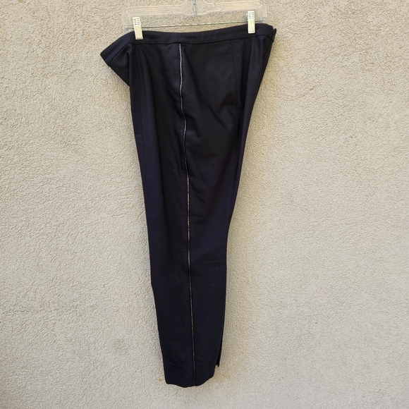 ST JOHN Women's Pants Size 12 Black Side Piping Made USA Straight Leg - Picture 2 of 9